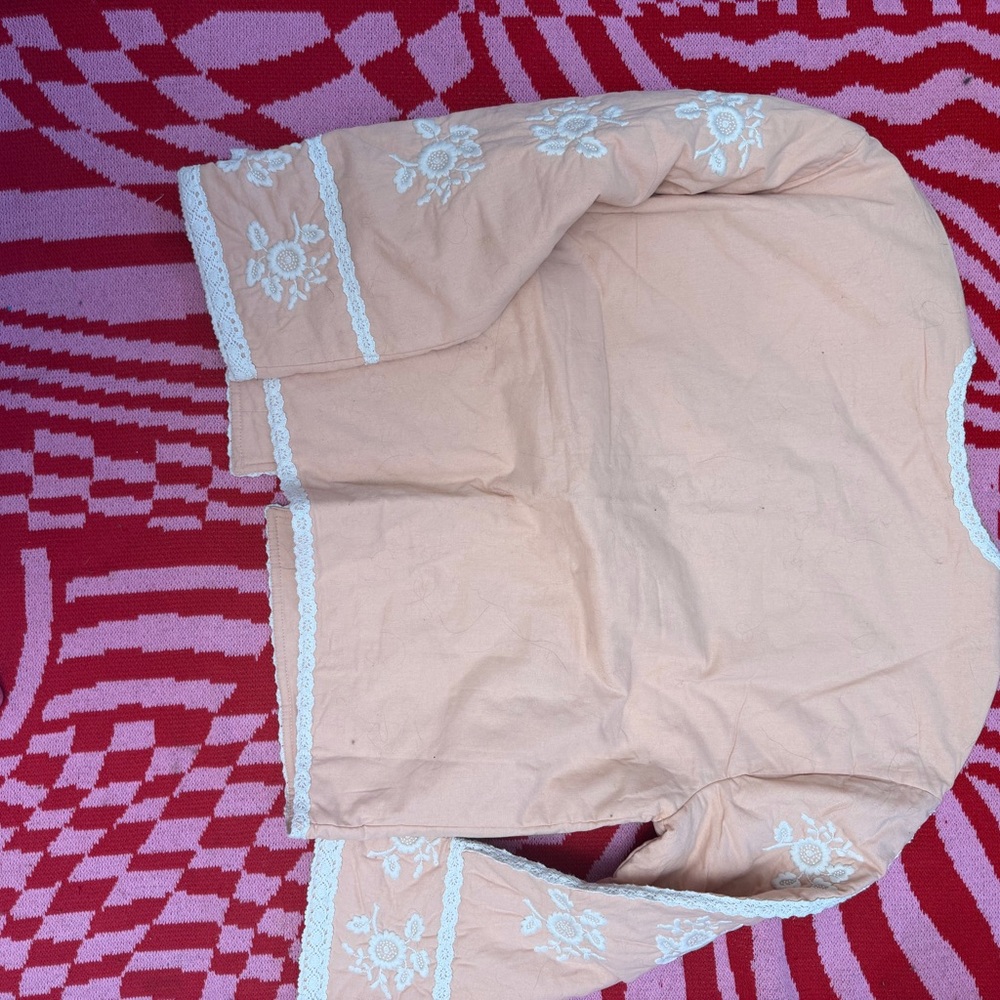 Sezane x Sea New York Dakota Peach Embroidered Lace-Trim Jacket - Picture 8 of 9